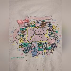 VINTAGE BABY GIRL RECEIVING BLANKET 100% COTTON 1991 Y GROW UP